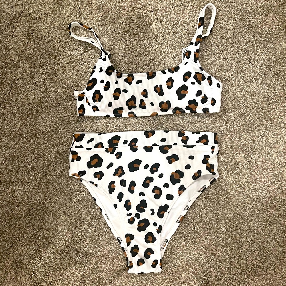 2 piece High Waist Printed Swimsuit